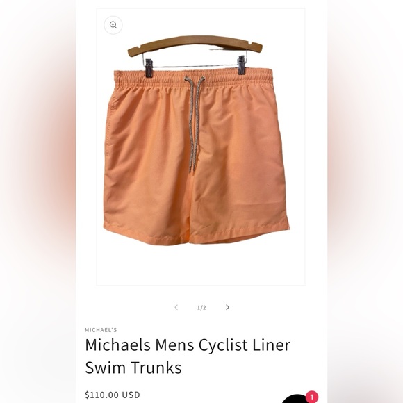 Michaels Mens Cyclist Liner Swim Trunks - Picture 1 of 7
